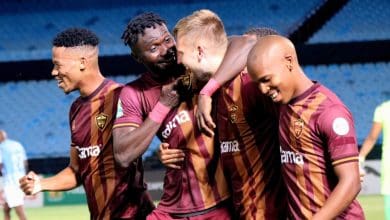 Stellenbosch FC players celebrating