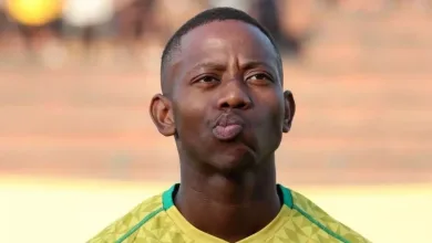 Thabo Cele in Bafana Bafana colours before a game