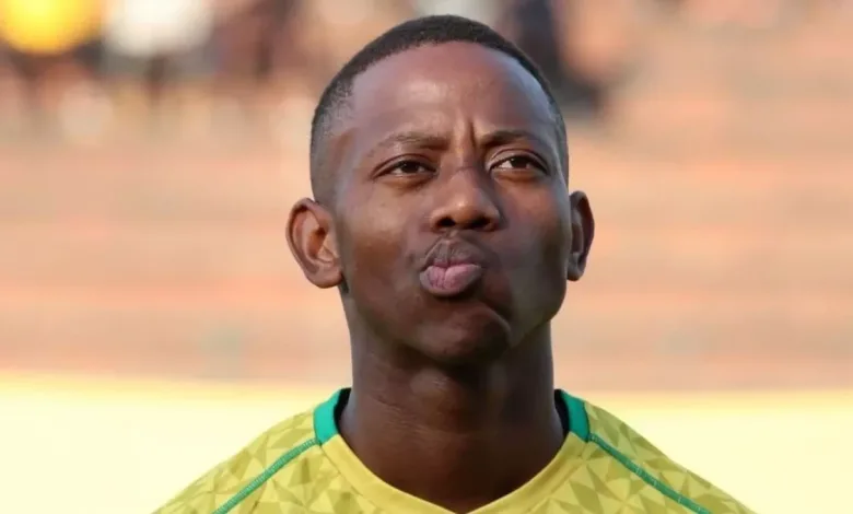 Thabo Cele in Bafana Bafana colours before a game