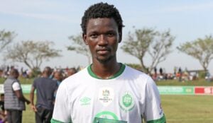 Former AmaZulu FC defender Veluyeke Zulu holding Man of the Match award