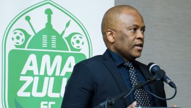 AmaZulu FC President Sandile Zungu giving a speech