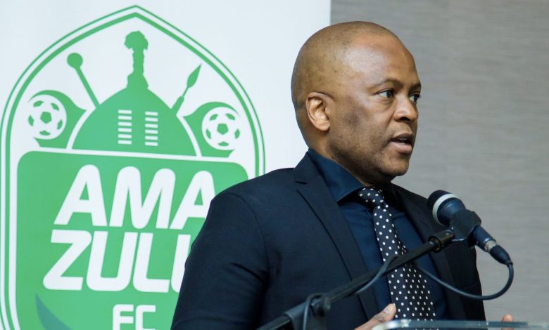 AmaZulu FC President Sandile Zungu giving a speech