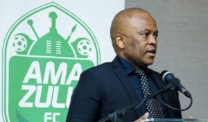 AmaZulu FC President Sandile Zungu giving a speech