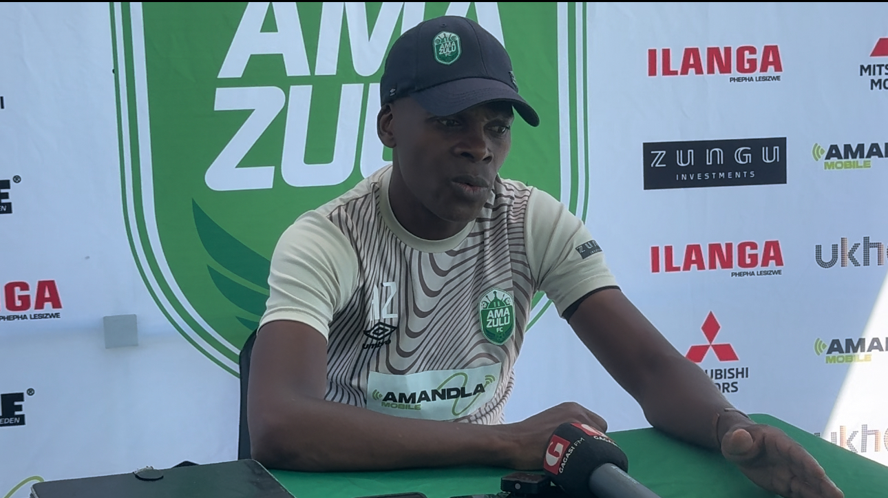 AmaZulu FC head coach Arthur Zwane speaking to the media