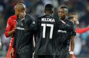 Augustine Mulenga and Justin Shonga during a Betway Premiership match