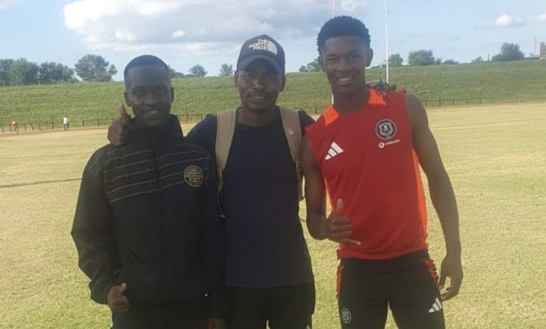 Ciniso Mazibuko, Simphiwe Masilela and coach Vincent Rammoni