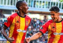 Elias Mokwana celebrates a goal for Esperance