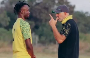 Fiston Mayele and Nasreddine Nabi during their time at Yanga SC