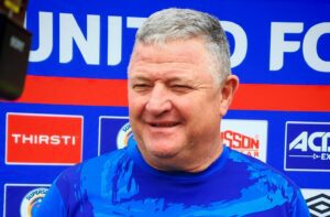 Gavin Hunt at SuperSport United press conference