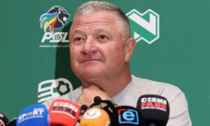 SuperSport United coach Gavin Hunt addressing the media at the Nedbank Cup presser