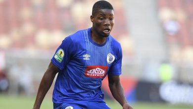 SuperSport United defender Ime Okon in action