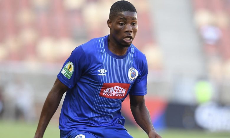 SuperSport United defender Ime Okon in action