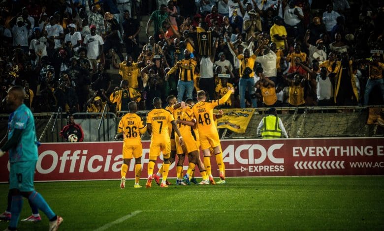 Kaizer Chiefs players celebrate a goal in the Carling Knockout Cup