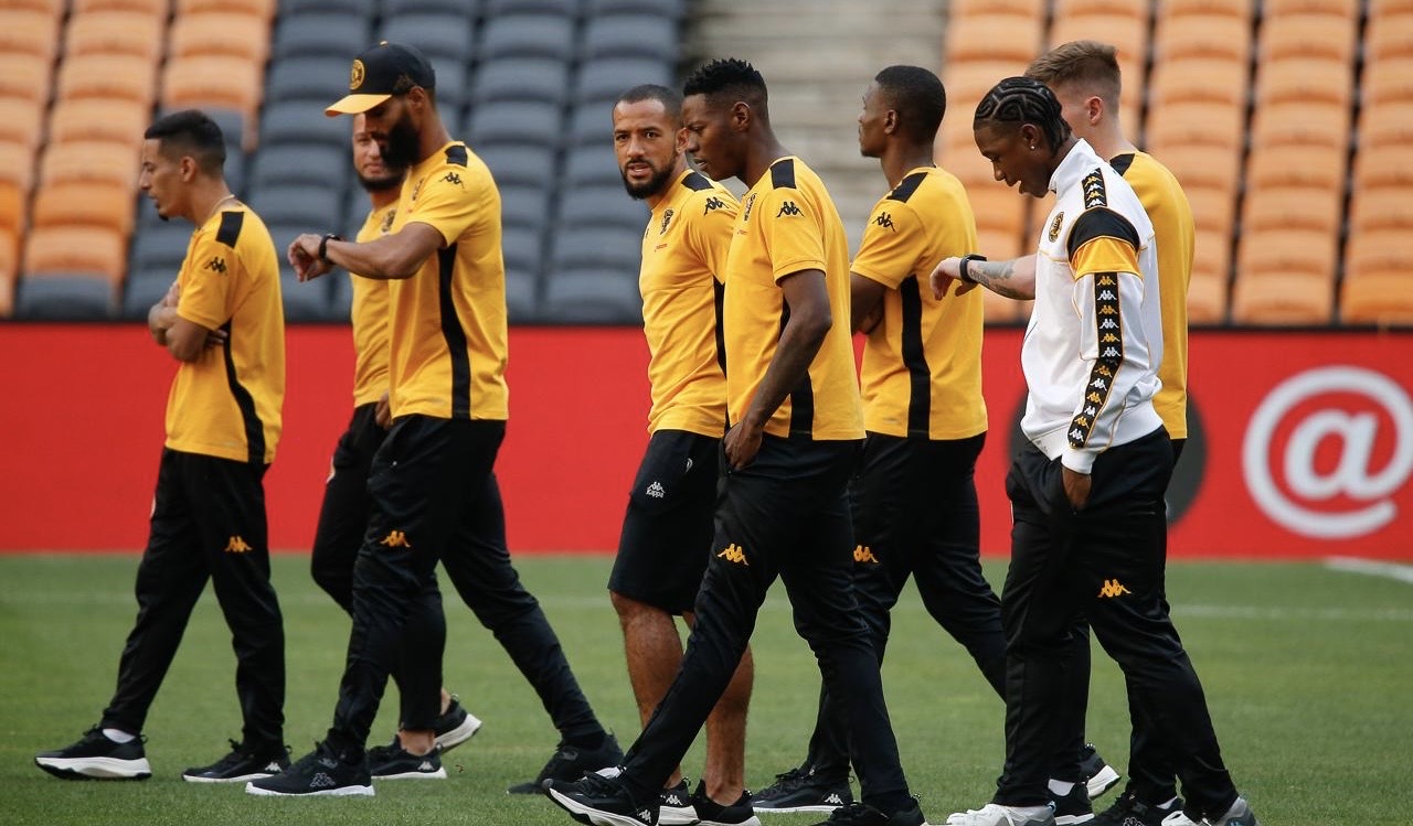 Kaizer Chiefs players doing the inspection ahead of AmaZulu FC clash