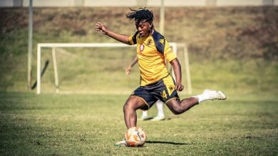 Kgaogelo Sekgota during training at Kaizer Chiefs