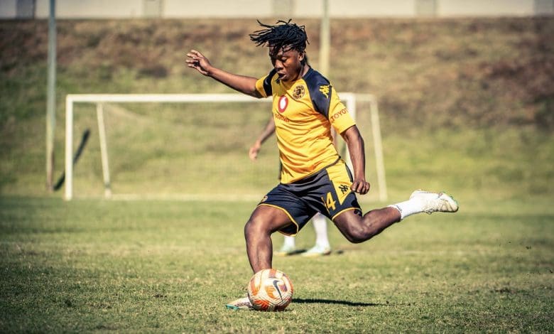 Kgaogelo Sekgota during training at Kaizer Chiefs