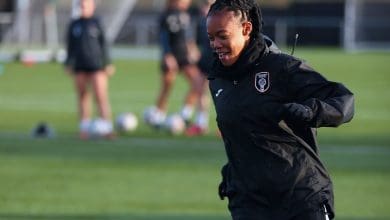 Linda Motlhalo during Glasgow City FC training