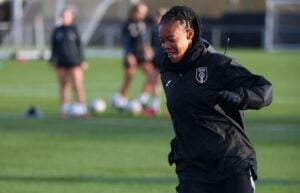 Linda Motlhalo during Glasgow City FC training