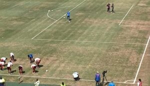 Jose Riveiro reacts to the Loftus Versfeld pitch conditions