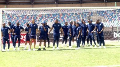 Marumo Gallants players during pitch inspection