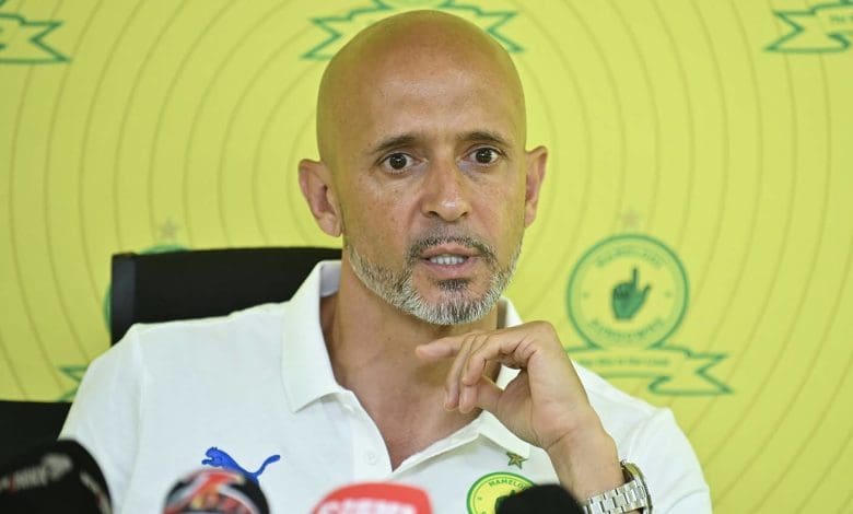 Mamelodi Sundowns coach Miguel Cardoso during the press conference