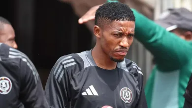 Monnapule Saleng of Orlando Pirates before a training session