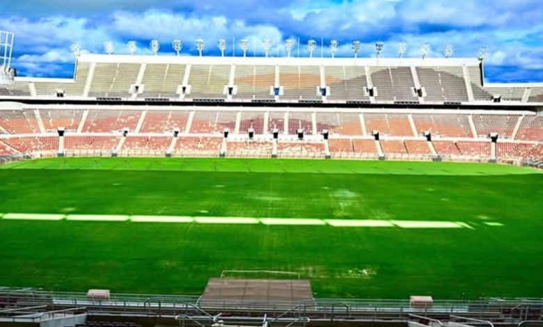 The current state of the New Peter Mokaba Stadium after pitch dilemma