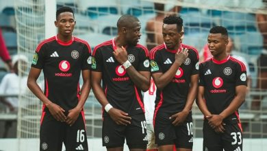 Orlando Pirates players during a CAF Champions League game