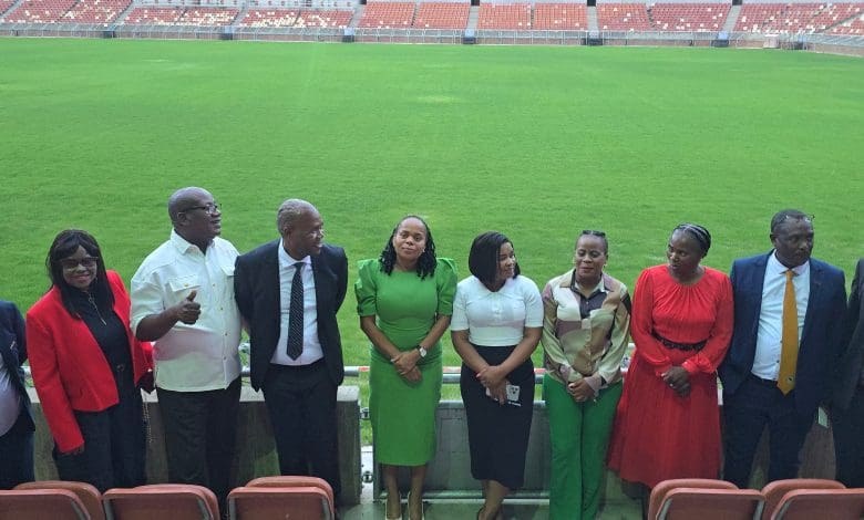 Premier Dr Ramathuba, MECs, Mayors and SAFA officials at Peter Mokaba Stadium