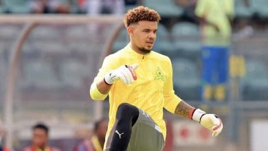 Mamelodi Sundowns goalkeeper Ronwen Williams during a warm-up session at Lucas Masterpieces Moripe Stadium