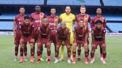 Stellenbosch FC team before a CAF Confederation Cup game