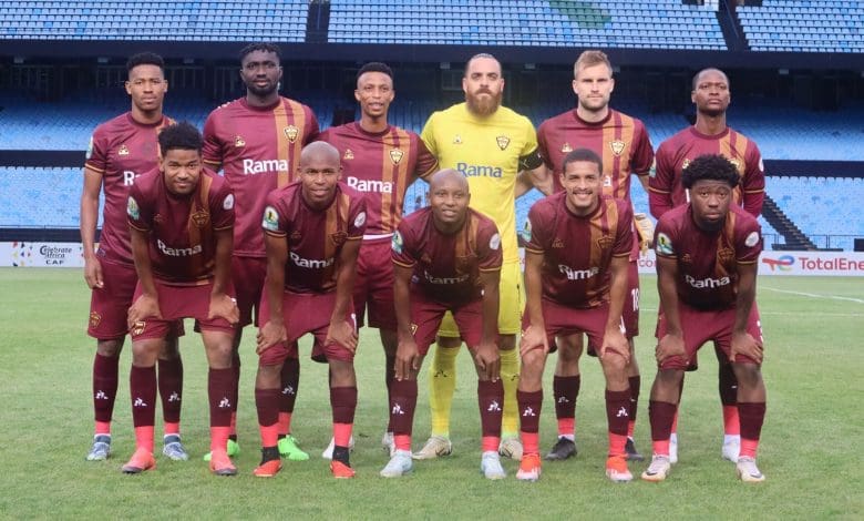 Stellenbosch FC team before a CAF Confederation Cup game