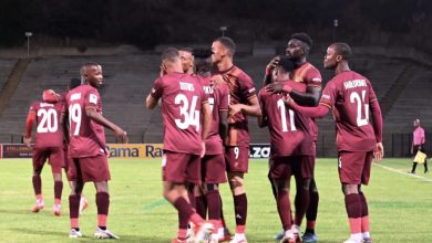 Stellenbosch FC players celebrating a goal