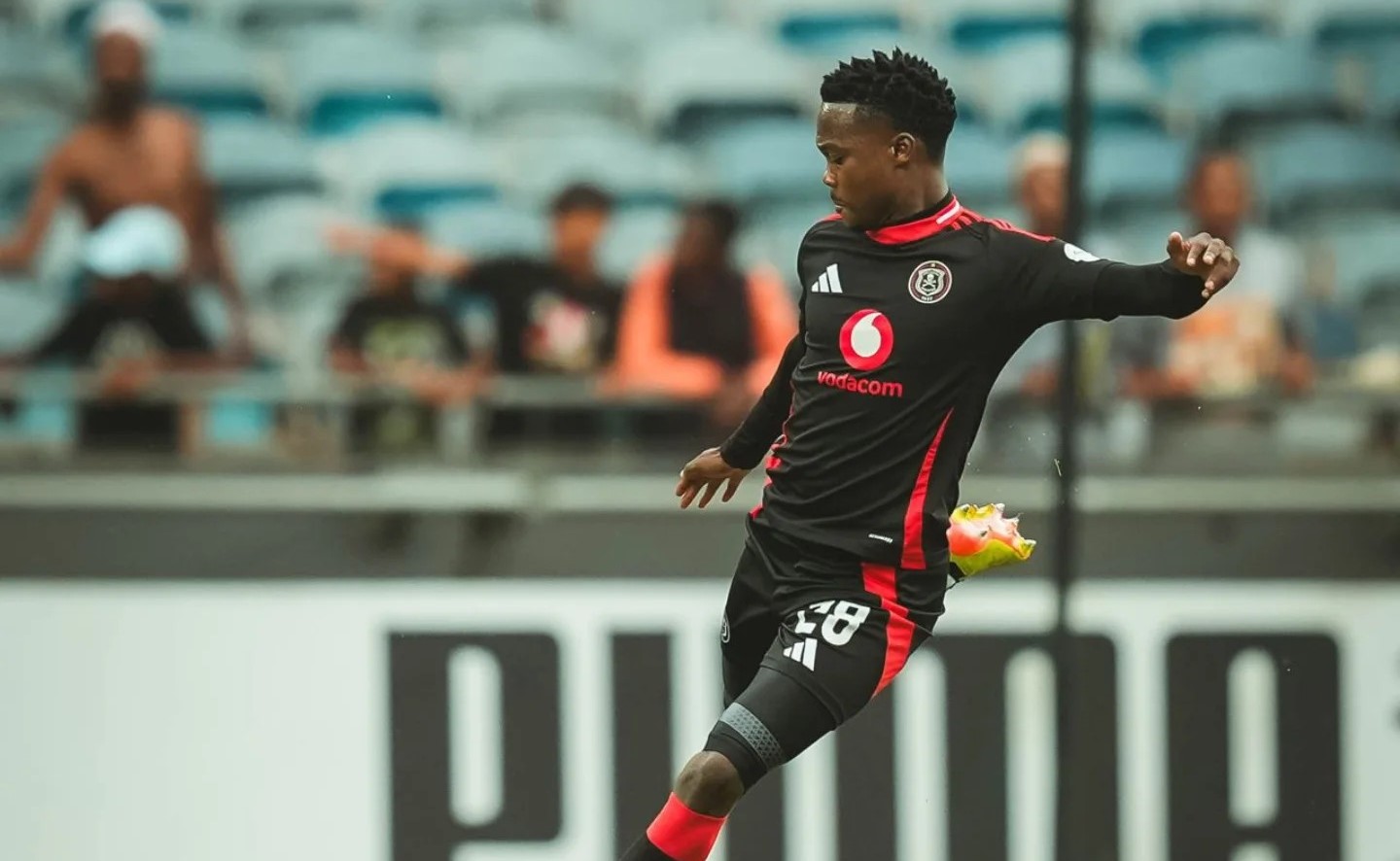 Thabiso Sesane in action for Orlando Pirates in the league