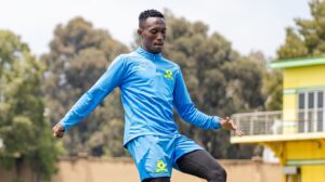 Mamelodi Sundowns winger Thapelo Maseko training at Chloorkop