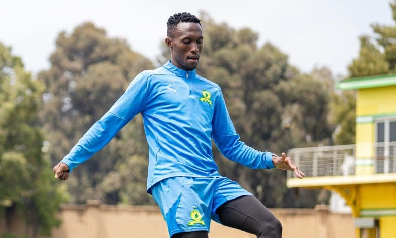 Mamelodi Sundowns winger Thapelo Maseko training at Chloorkop