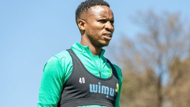 Themba Zwane of Mamelodi Sundowns during a training session