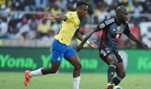 Themba Zwane in action for Mamelodi Sundowns against Orlando Pirates