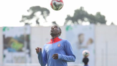 Al Ittihad striker Tumisang Orebonye during a training session