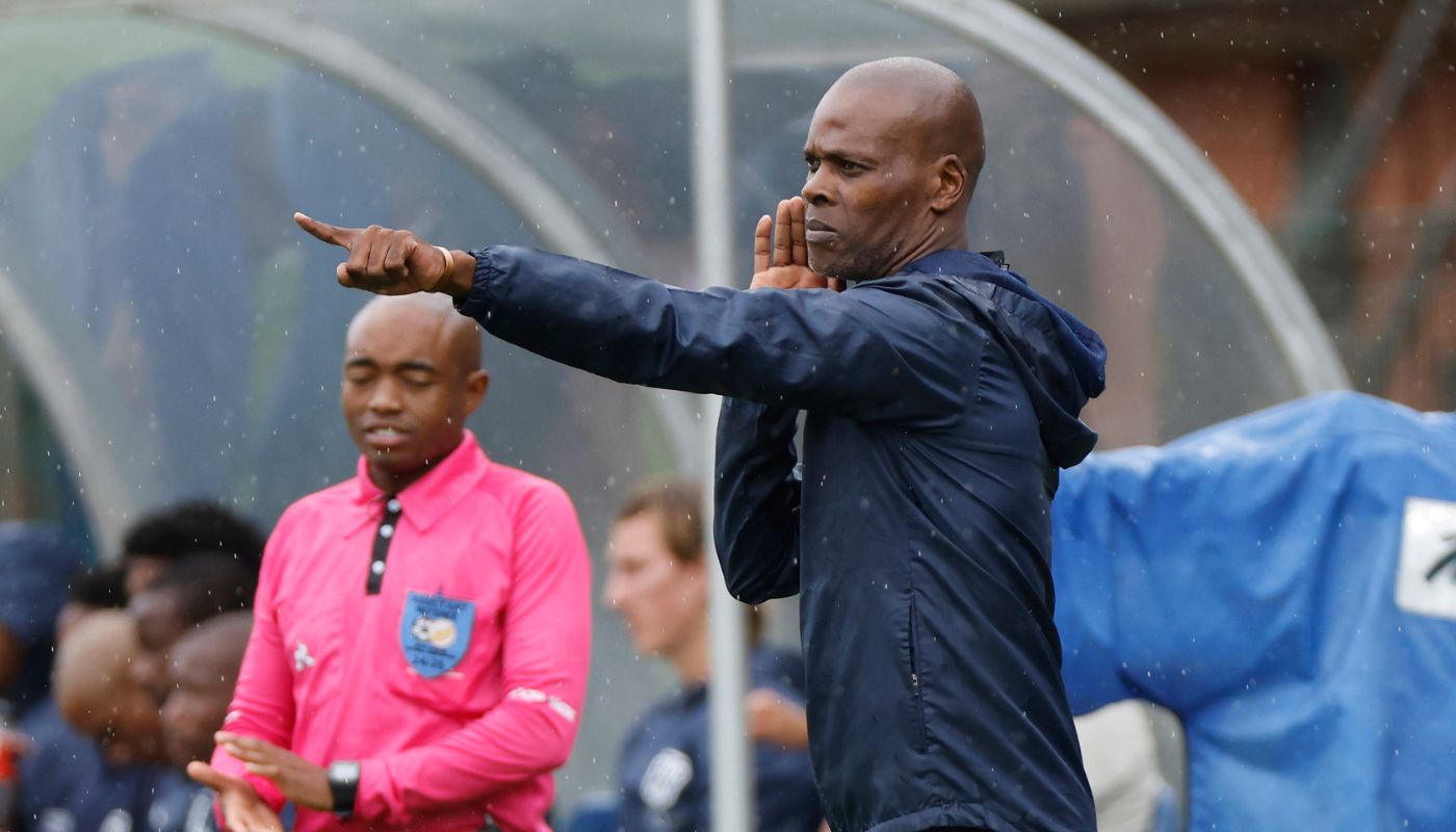 AmaZulu FC coach Arthur Zwane on the touch line 