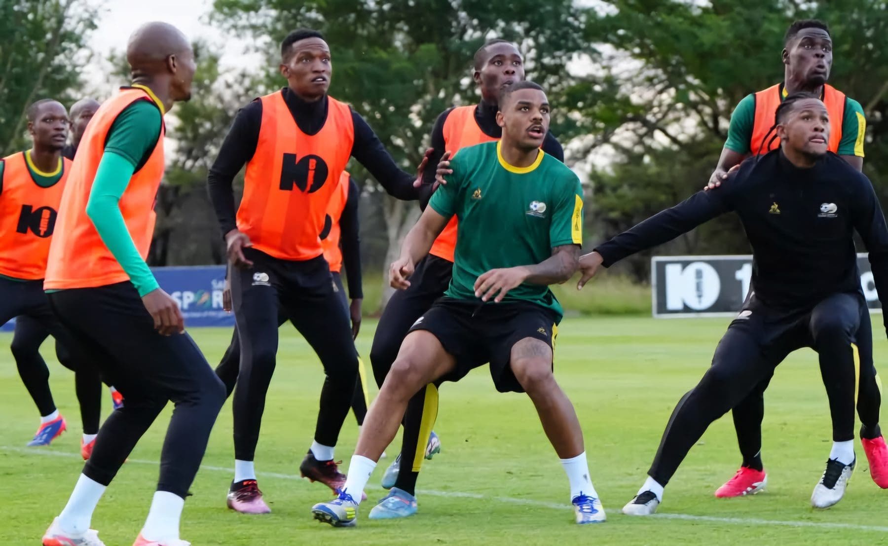 Bafana Bafana at training ahead of the match against Lesotho.