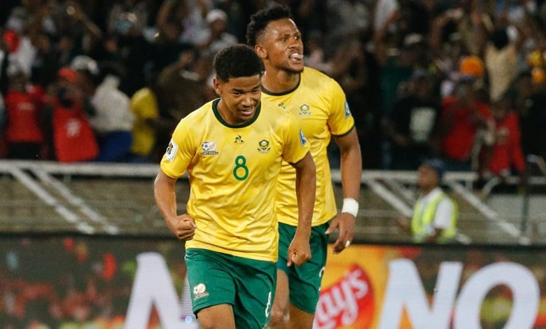 Bafana Bafana celebrating against Lesotho