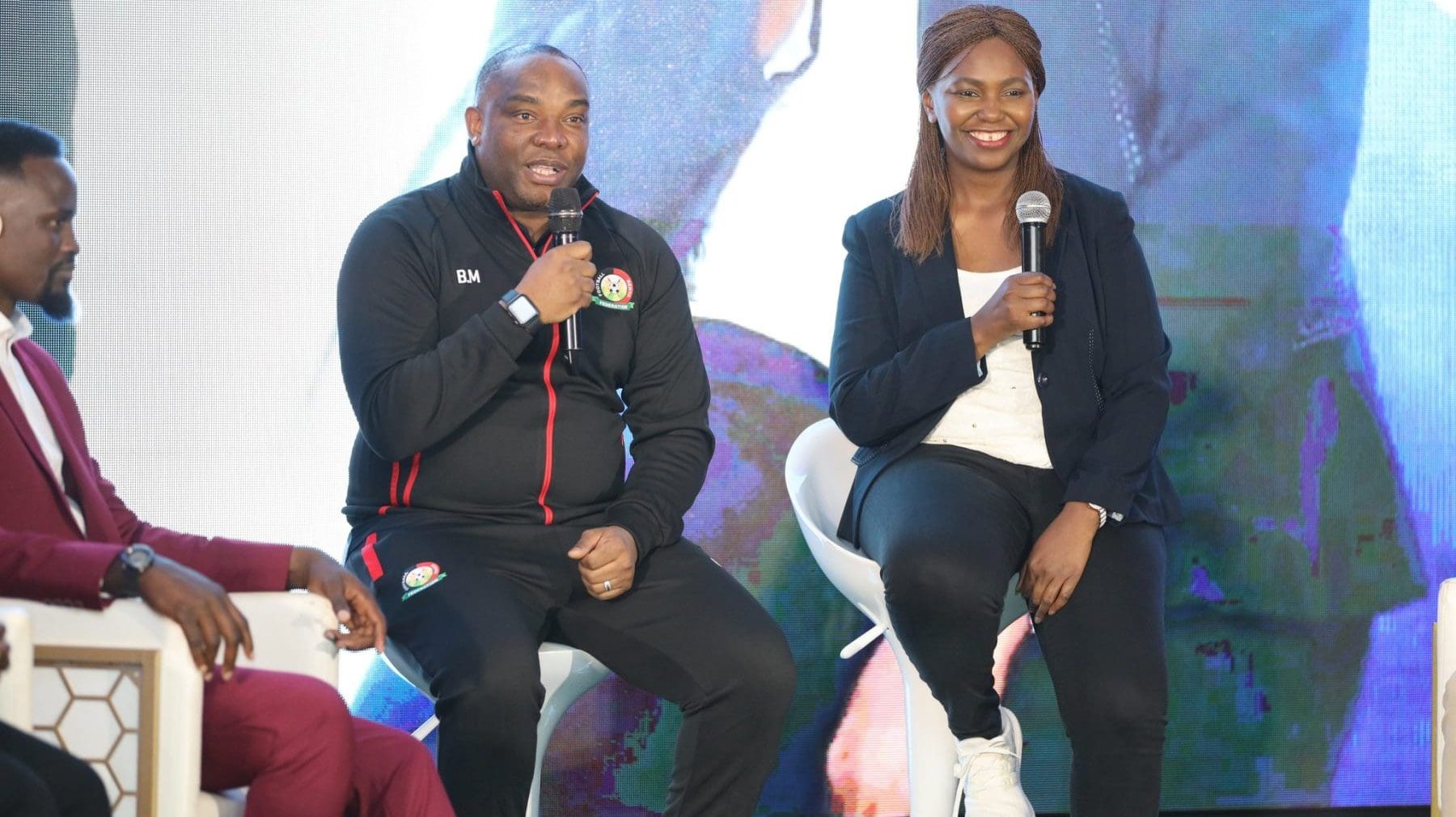 Benni McCarthy in Nairobi speaking with the media