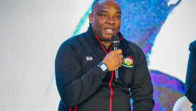 Benni McCarthy, the new Kenya coach addressing the media