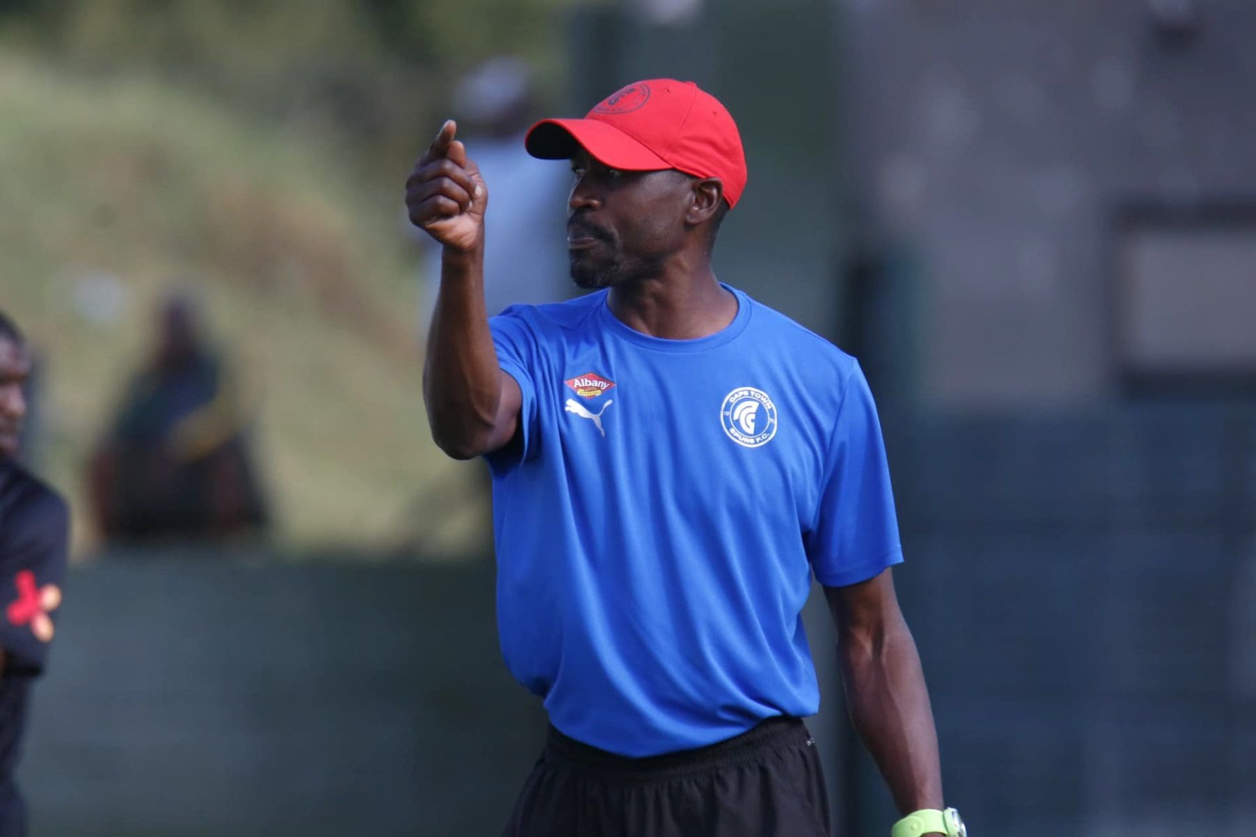 Benson Mhlongo giving instructions during Cape Town Spurs league match.