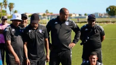 Coach Bradley August with his Crystal Palace FC technical team