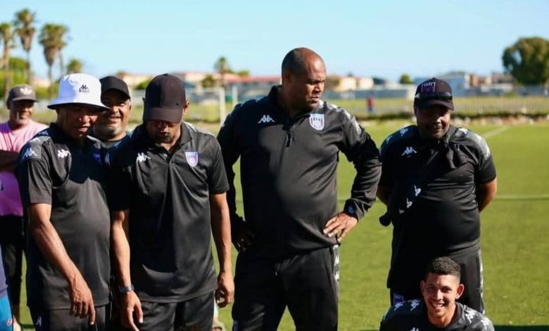 Coach Bradley August with his Crystal Palace FC technical team