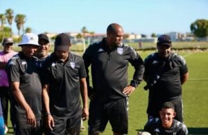 Coach Bradley August with his Crystal Palace FC technical team