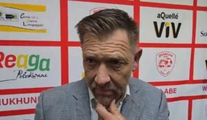 Eric Tinkler during a post-match interview in Polokwane .