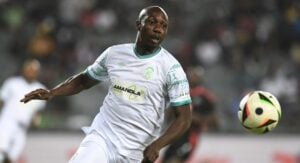 AmaZulu FC striker Etiosa Ighodaro playing in the match against Orlando Pirates